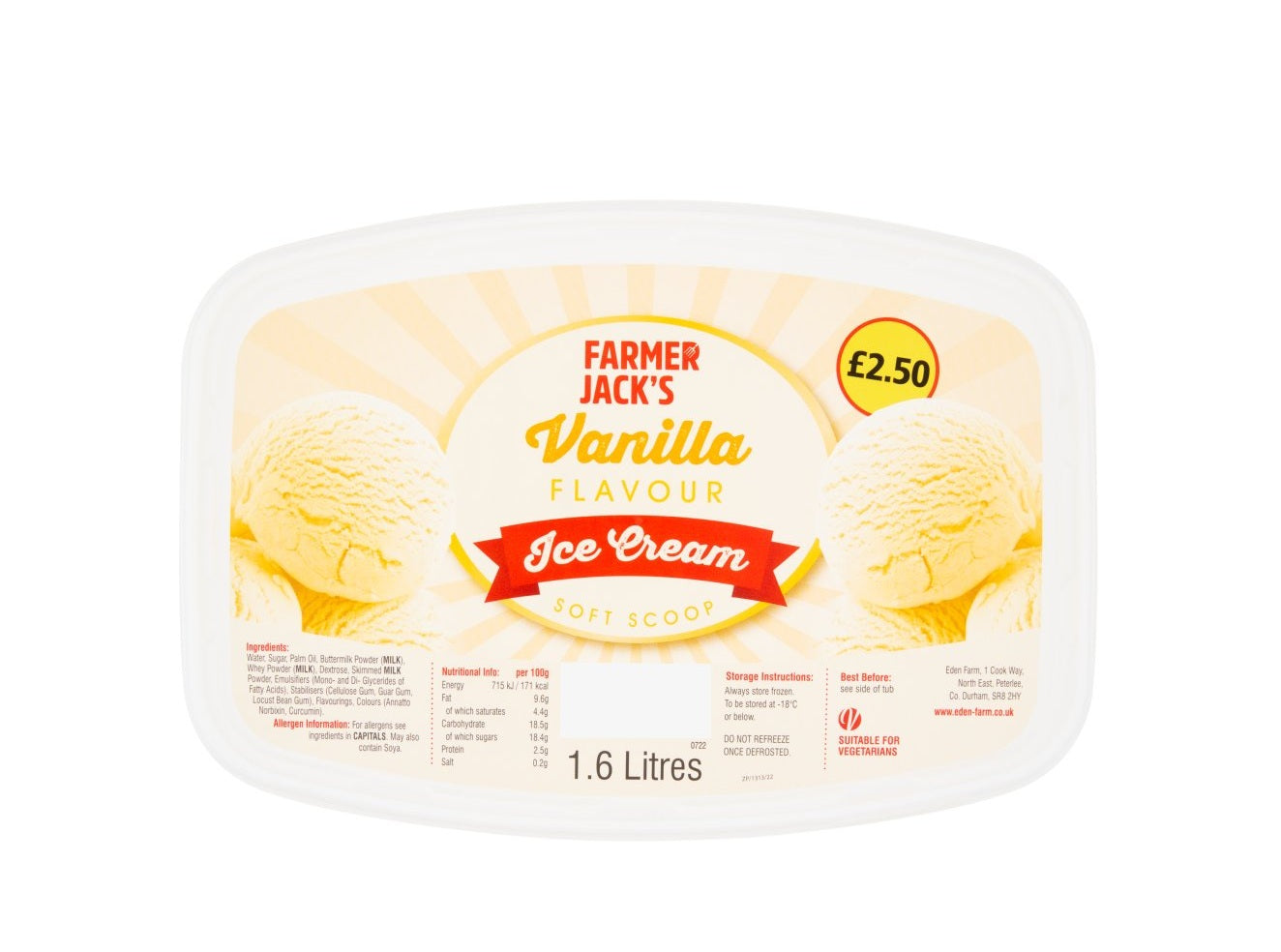 F/J VANILLA ICE CREAM 1.6LTR PM£2.50