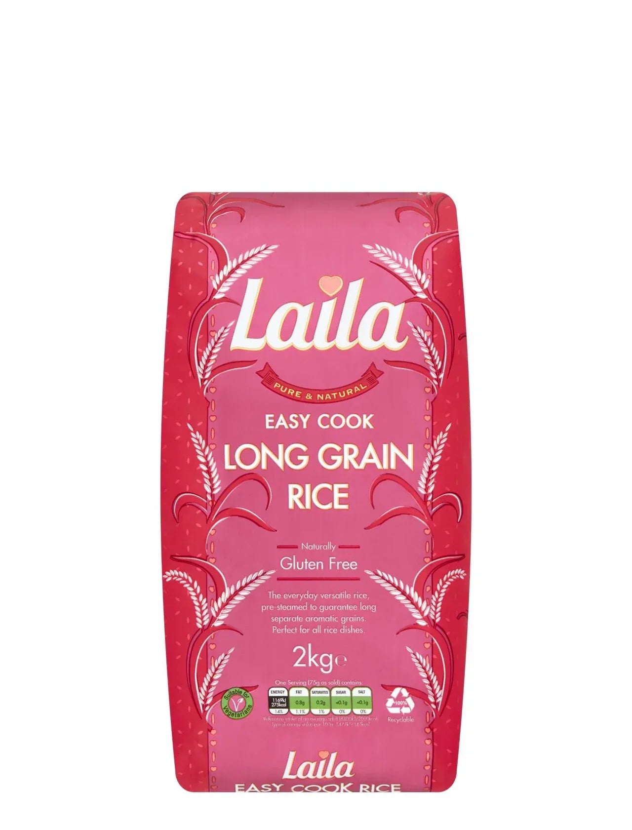 LAILA EASY COOK RICE 2KG - Kashmir Watan Foodstores