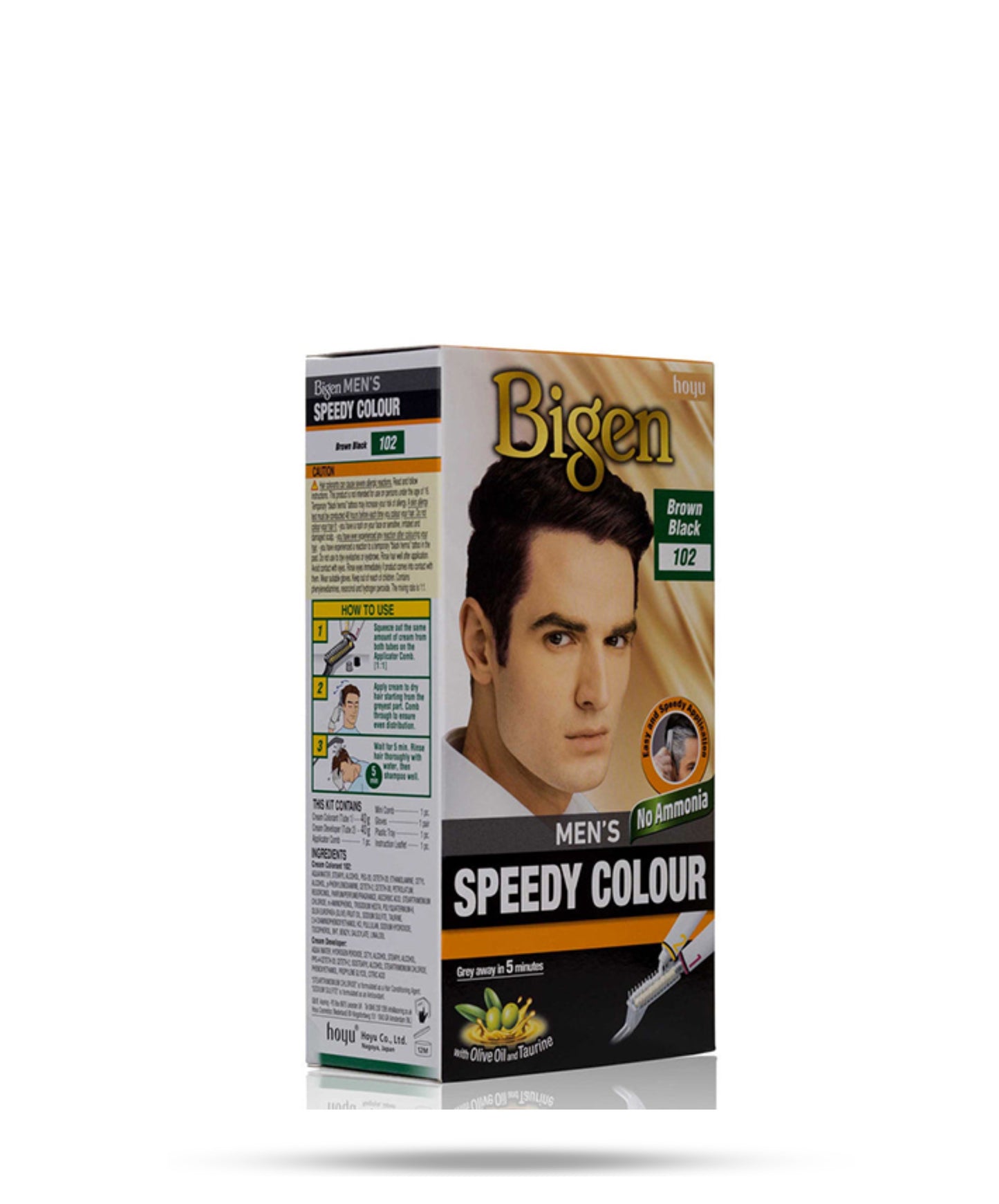 BIGEN MENS HAIR DYE 102 BROWN BLACK 80G