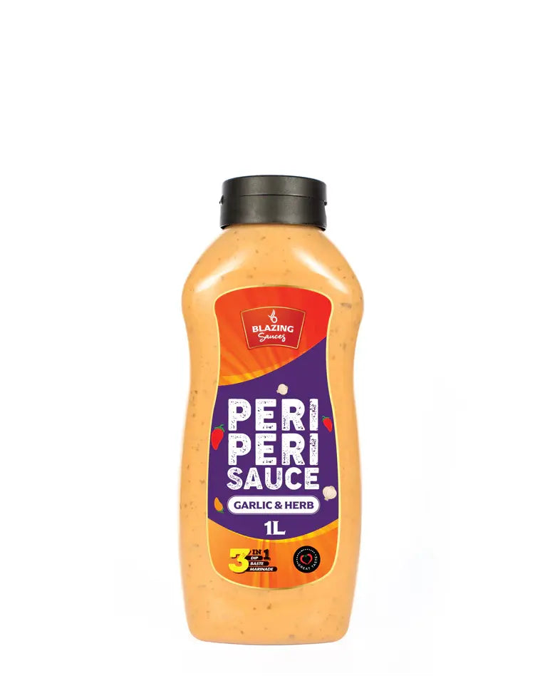 BLAZING GARLIC & HERB PERI PERI SAUCE 1L BLAZING GARLIC&HERB PERI PERI SAUCE 1ltr
