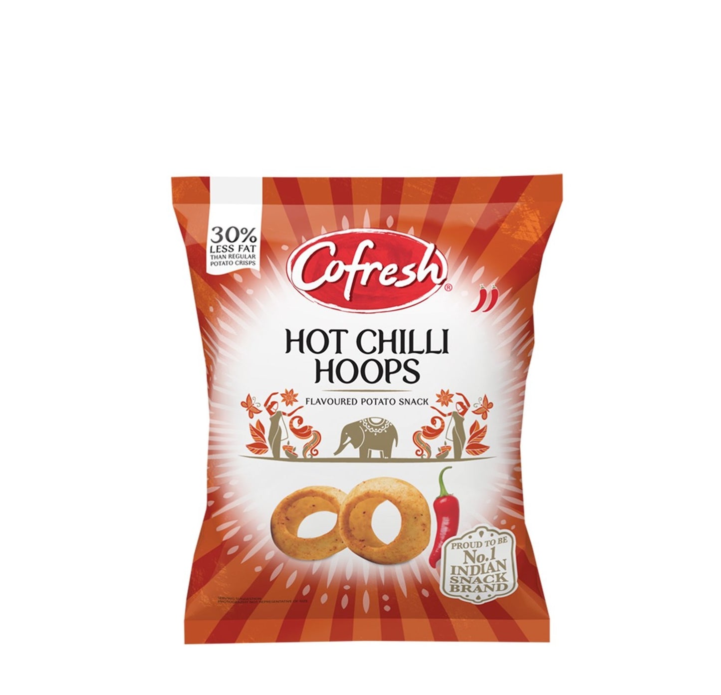 COFRESH HOT CHILLI HOOPS 80G
