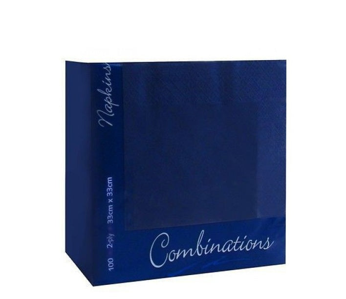 COMBINATION NAVY NAPKIN 2 PLY 40CM 100PK