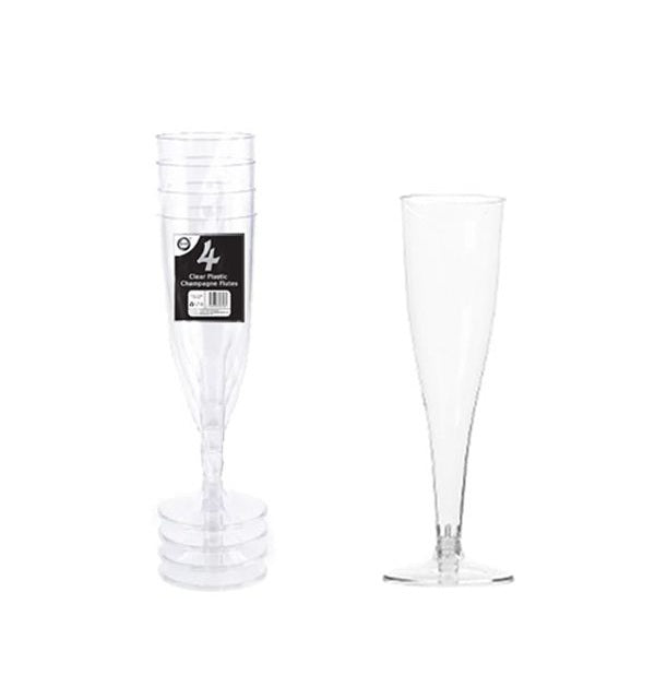 CHAMPAGNE FLUTE CLEAR 4PCS