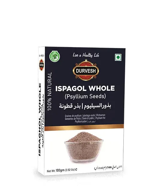 DURVESH ISPAGOL WHOLE PSYLLIUM SEED 100G - Kashmir Watan Foodstores