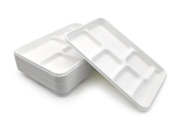 ELITE 6 COMPARTMENT BIODERADABLE DEEP TRAY 20PK - Kashmir Watan Foodstores