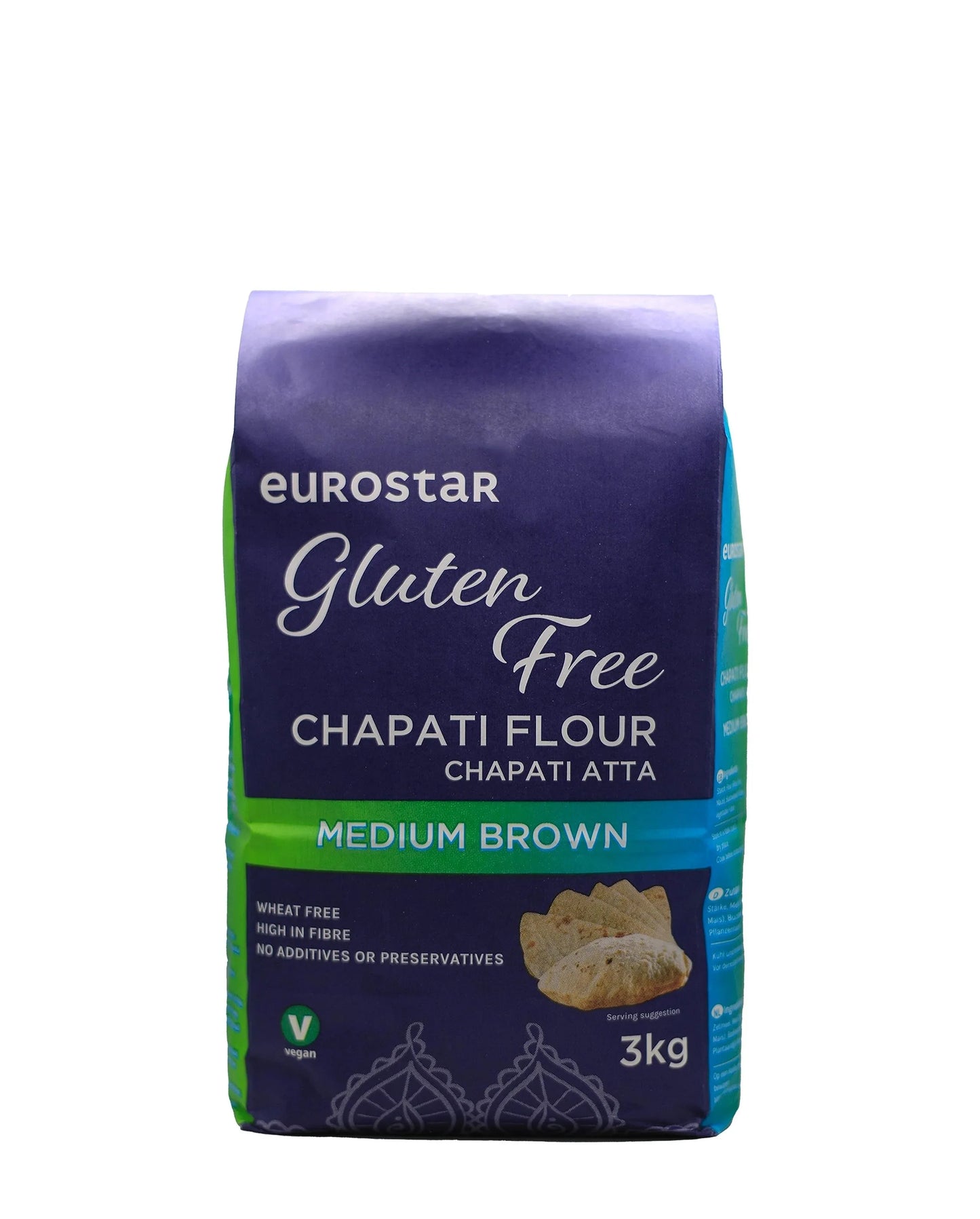 EUROSTAR GLUTEN FREE MEDIUM BROWN ATTA 3KG - Kashmir Watan Foodstores