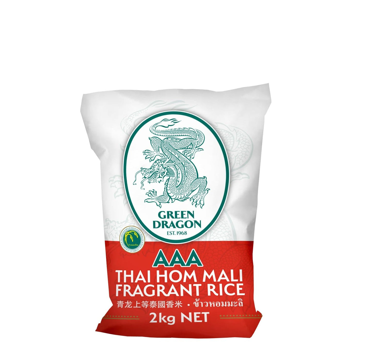 GREEN DRAGON FRAGRANT RICE 2KG G/DRG JASMINE RICE 2KG