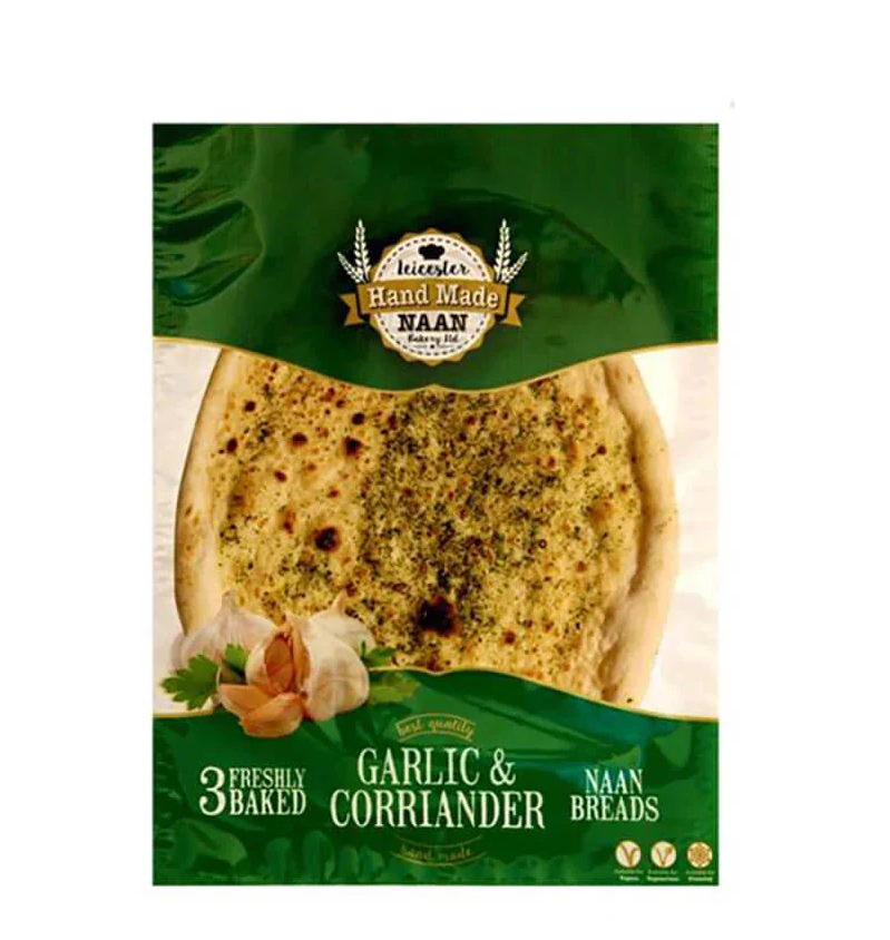 L/HAND MADE GARLIC & CORRIANDER NAAN 3PCS
