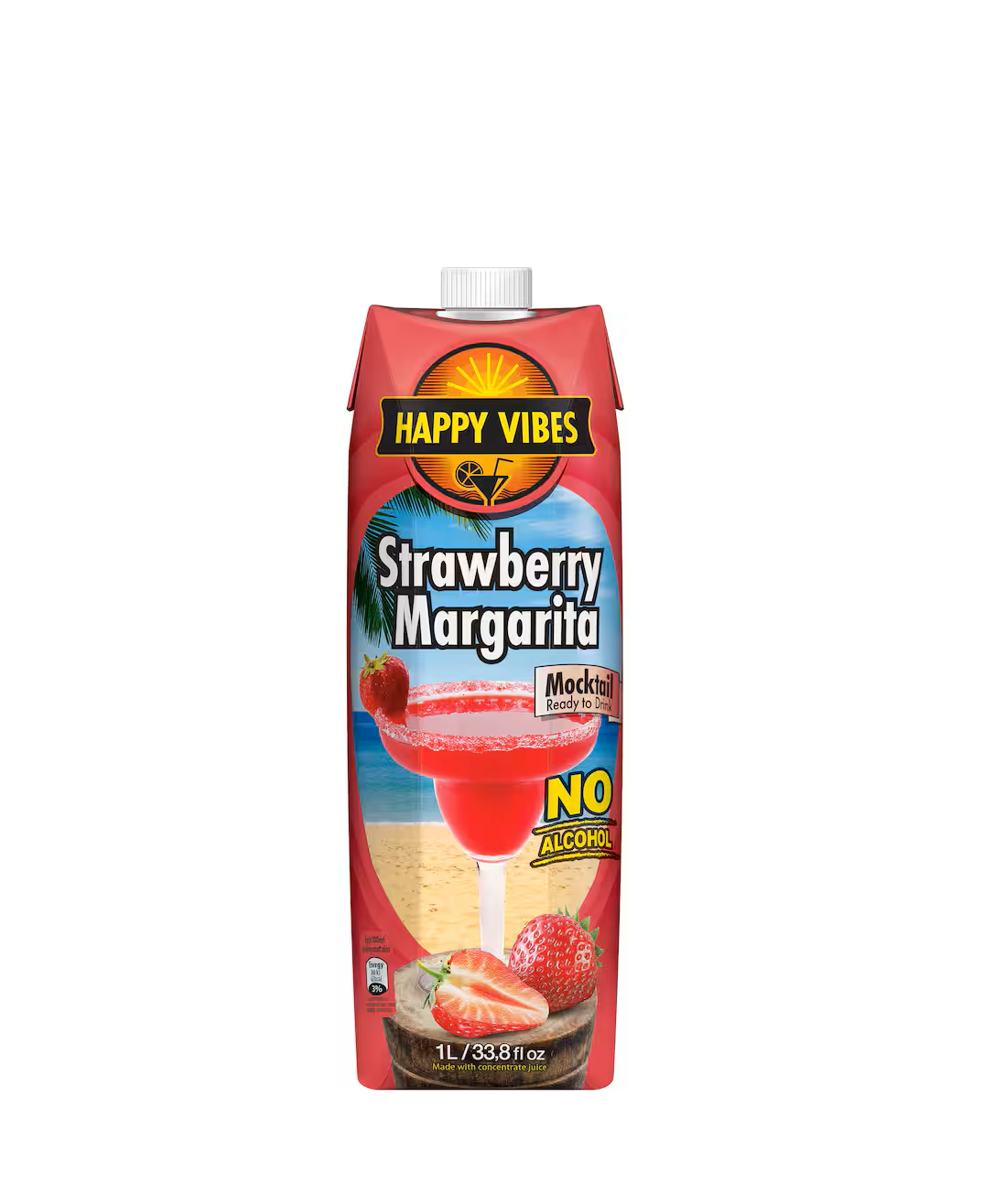 HAPPY VIBES STRAWBERRY MARGARITA MOCKTAIL 1L