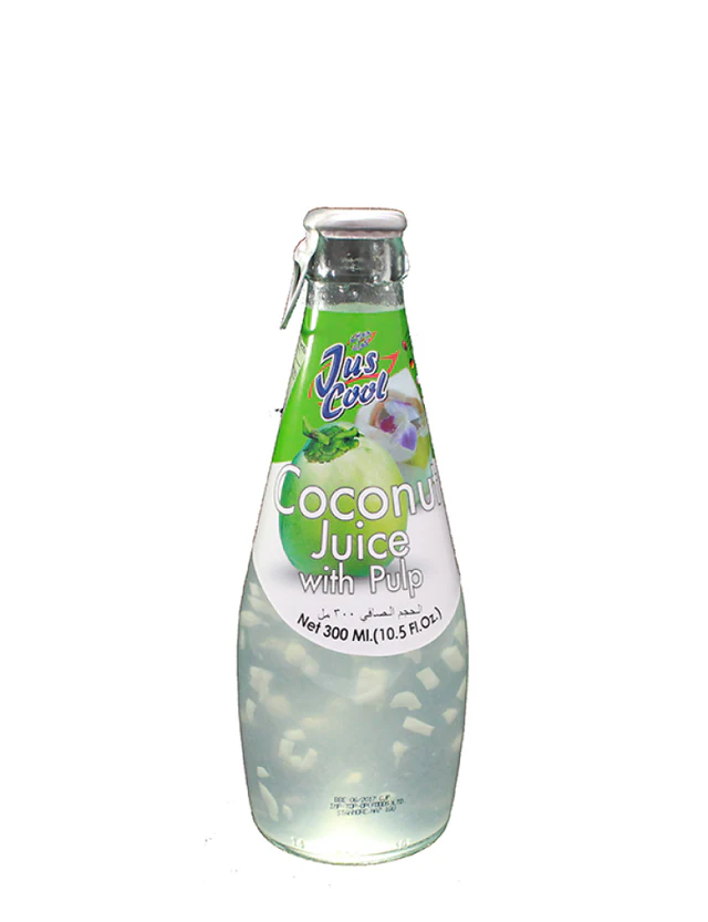 JUS COOL COCONUT JUICE WITH PULP 300ML JUST COOL COCONUT JUICE W/PULP 300ML