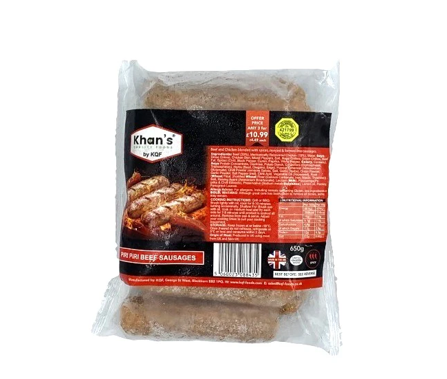 KHAN'S PP BEEF SAUSAGE 650G