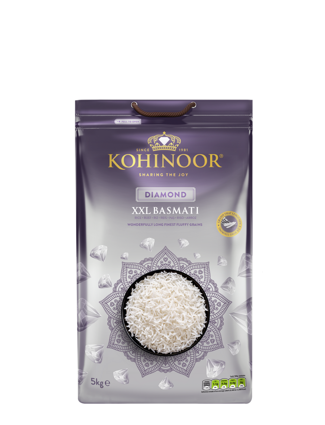 KOHINOOR DIAMOND XXL BASMATI RICE 20KG