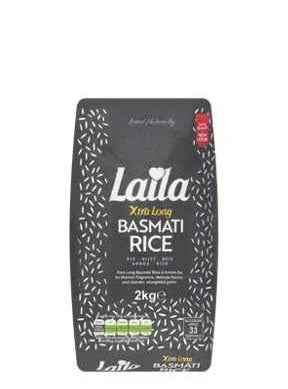 LAILA EXTRA LONG GRAIN BASMATI 2KG - Kashmir Watan Foodstores
