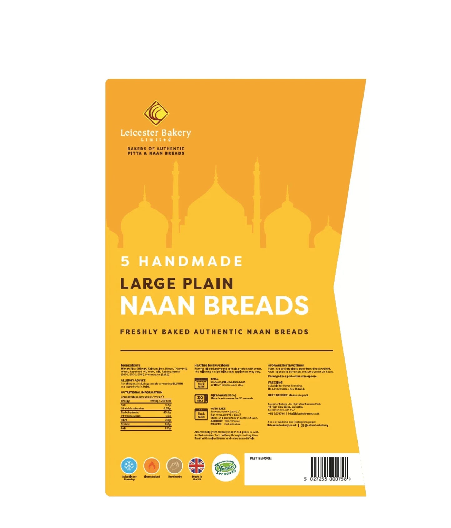 L/B LARGE H/MADE NAAN BREAD 5PK - Kashmir Watan Foodstores