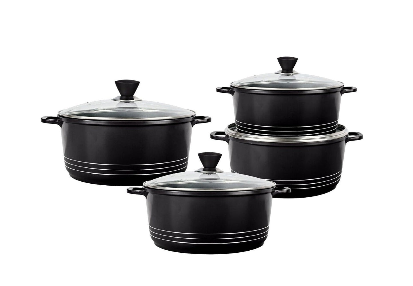 LARIA NON-STICK DIE-CAST STOCKPOT SET 4PC