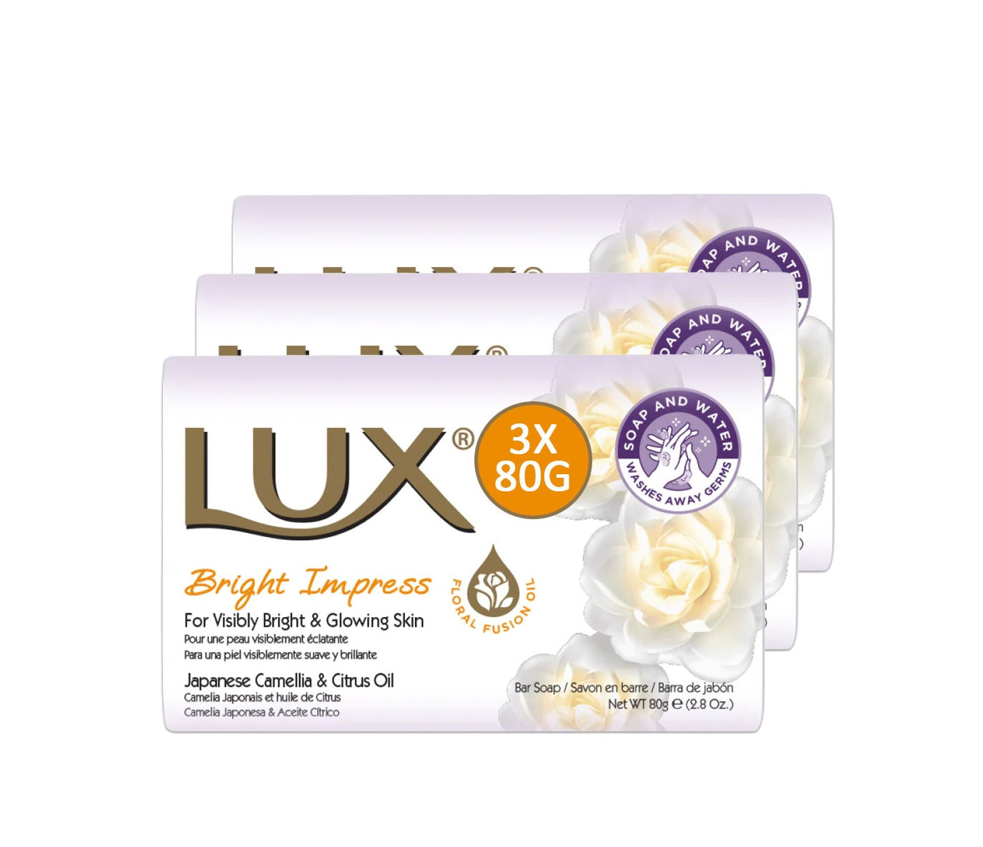 LUX SOAP BRIGHT IMPRESS 3X80G