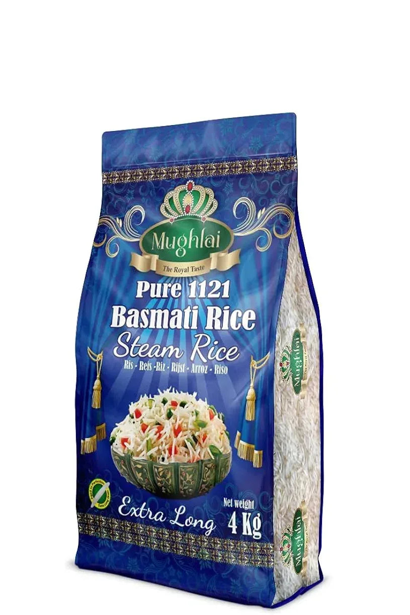 MUGHLAI PURE STEAM BASMATI RICE EXTRA LONG 4KG - Kashmir Watan Foodstores