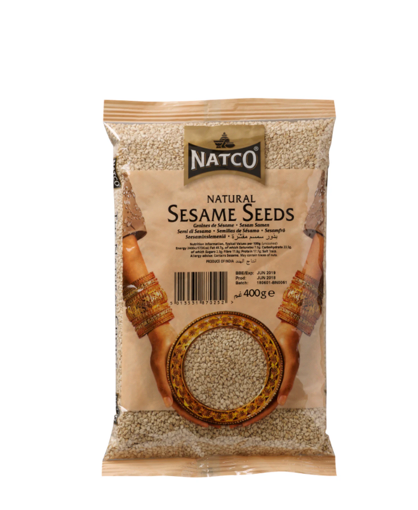 NATCO HULLED SESAME SEEDS 400G