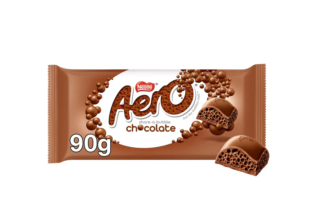 NESTLE AERO CHOCOLATE 90G NESTLE AERO CHOCOLATE 90G PM£1.25