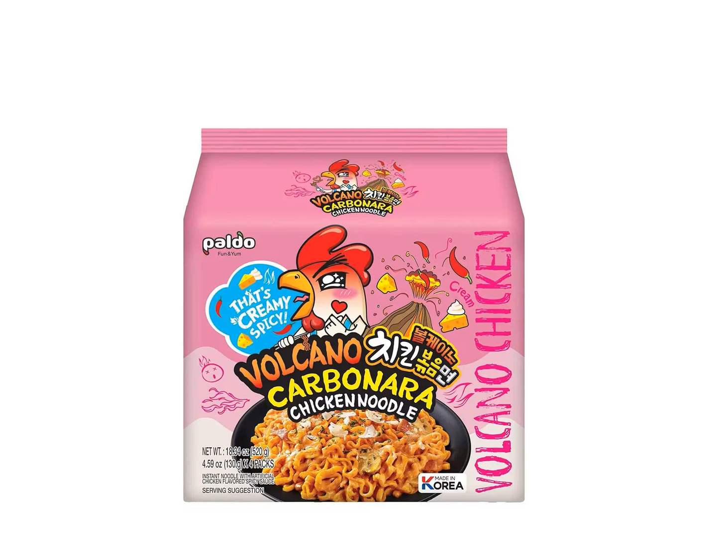 VOLCANO CHICKEN NOODLES CARBONARA 4PK