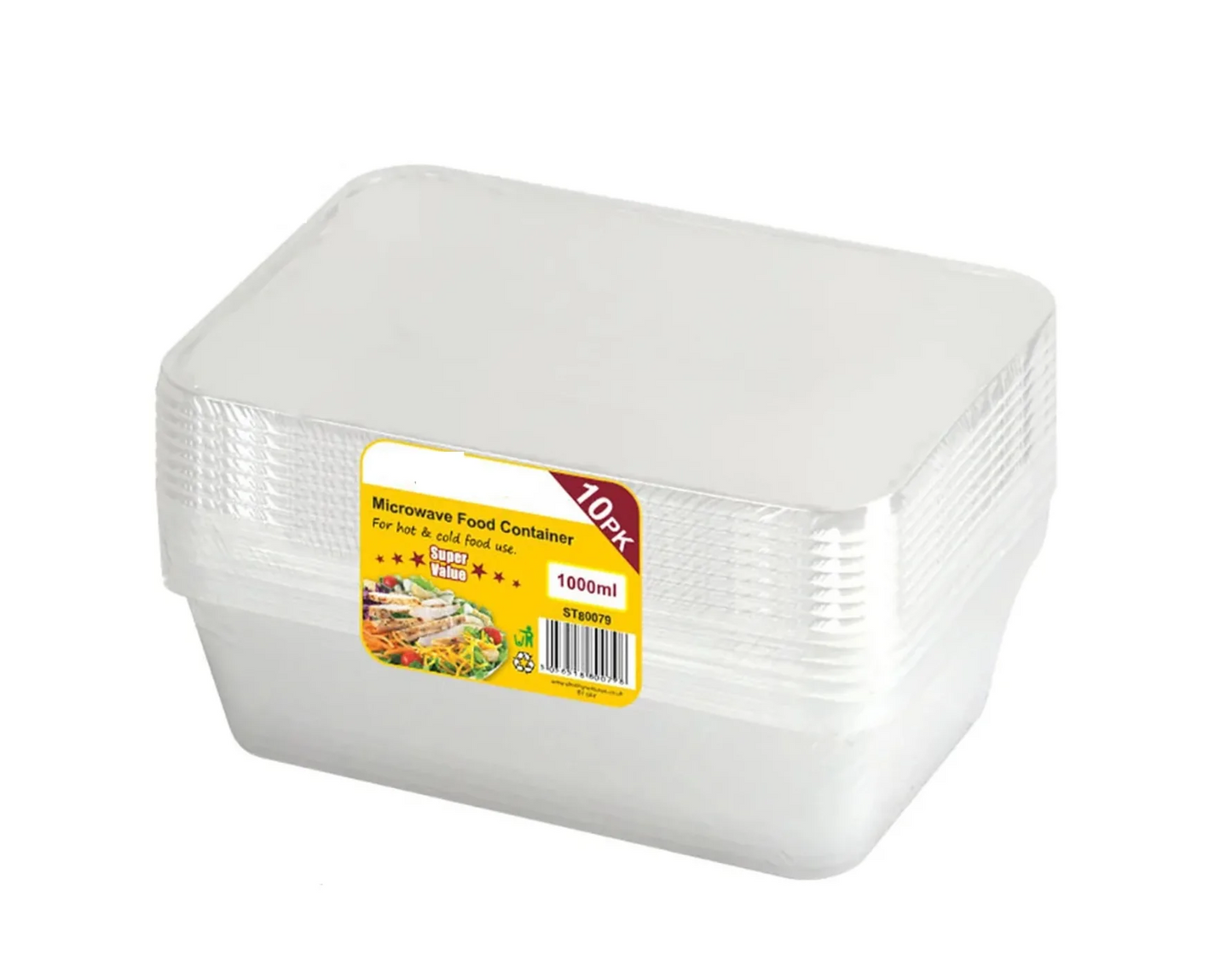 SUPER DISPOSABLE CONTAINER 10PK 1000ML