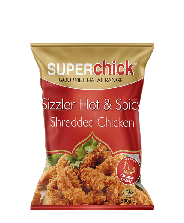 SIZZLER HOT & SPICY SHREDDED CHICKEN 500G (SUPER CHICK)