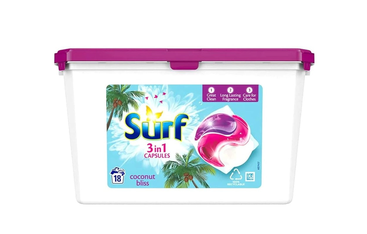 SURF 3 IN 1 CAPSULES COCONUT BLISS 18'S