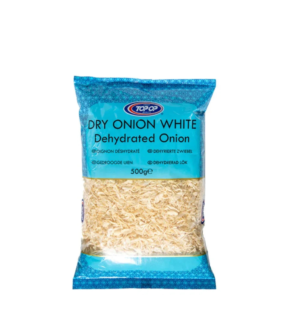TOPOP DRY ONION WHITE DEHYDRATED ONION 500G - Kashmir Watan Foodstores