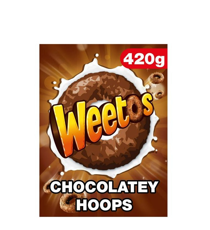 WEETOS CHOCOLLATEY HOOPS 420g PM£3.99