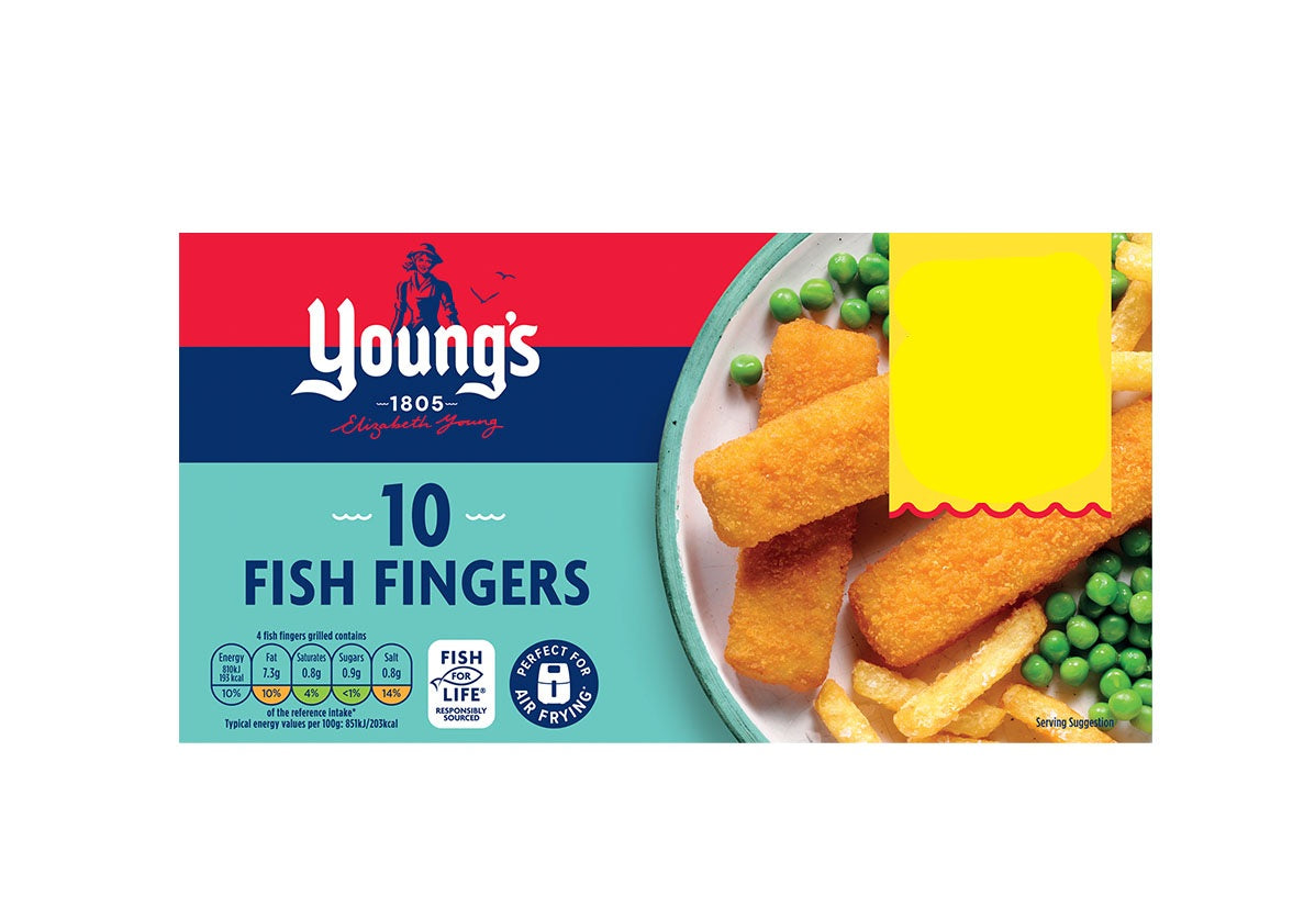YOUNG'S PACK OF 10 FISH FINGERS 250g OM3 YOUNGS 10 FISH FINGER 250G