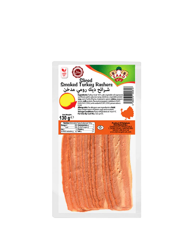 ZAAD SMOKED TURKEY RASHER 130G