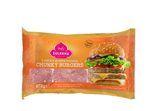 ZULEKHA CHICKEN CHUNKY BURGERS 678G