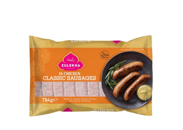ZULEKHA CLASSIC CHICKEN SAUSAGES 14 784g