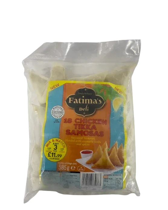 FATIMA'S CHICKEN TIKKA SAMOSA 18'S - Kashmir Watan Foodstores