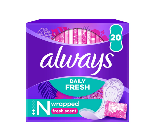 ALWAYS DAILIES FOLD & WRAP SCENTED 20'S