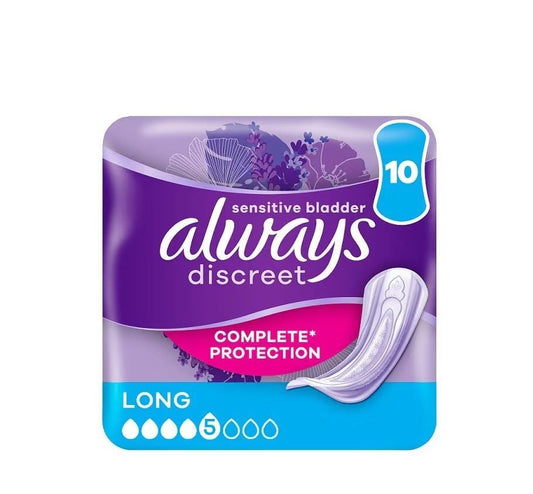 ALWAYS DISCREET LONG PADS 10'S