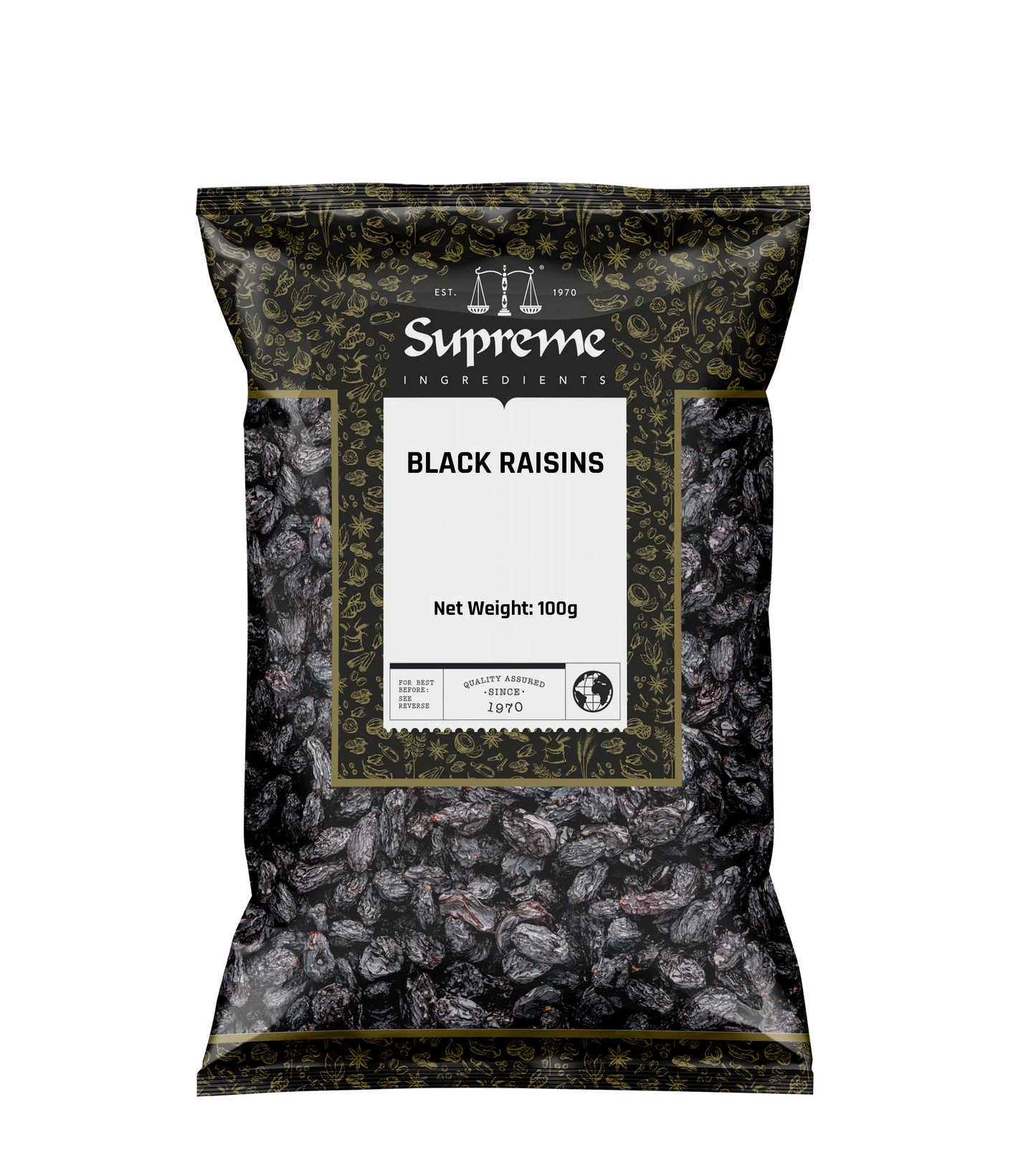 SQ BLACK RAISINS 100G