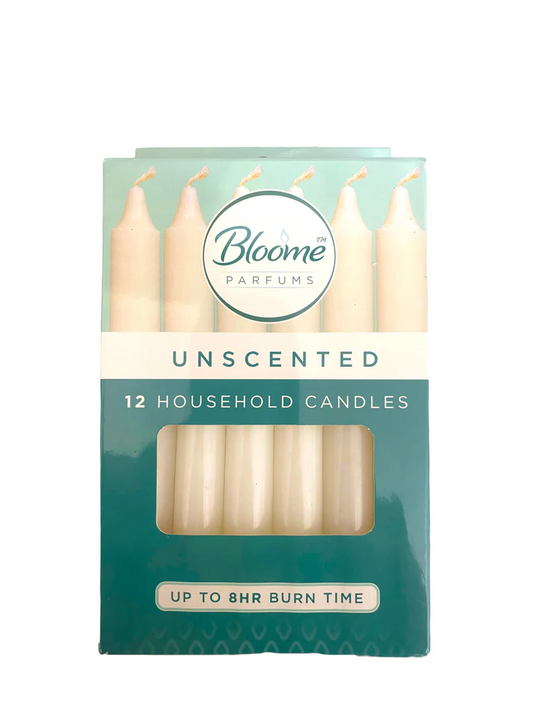 BLOOME UNSCENTED CANDLES TAPER12PK
