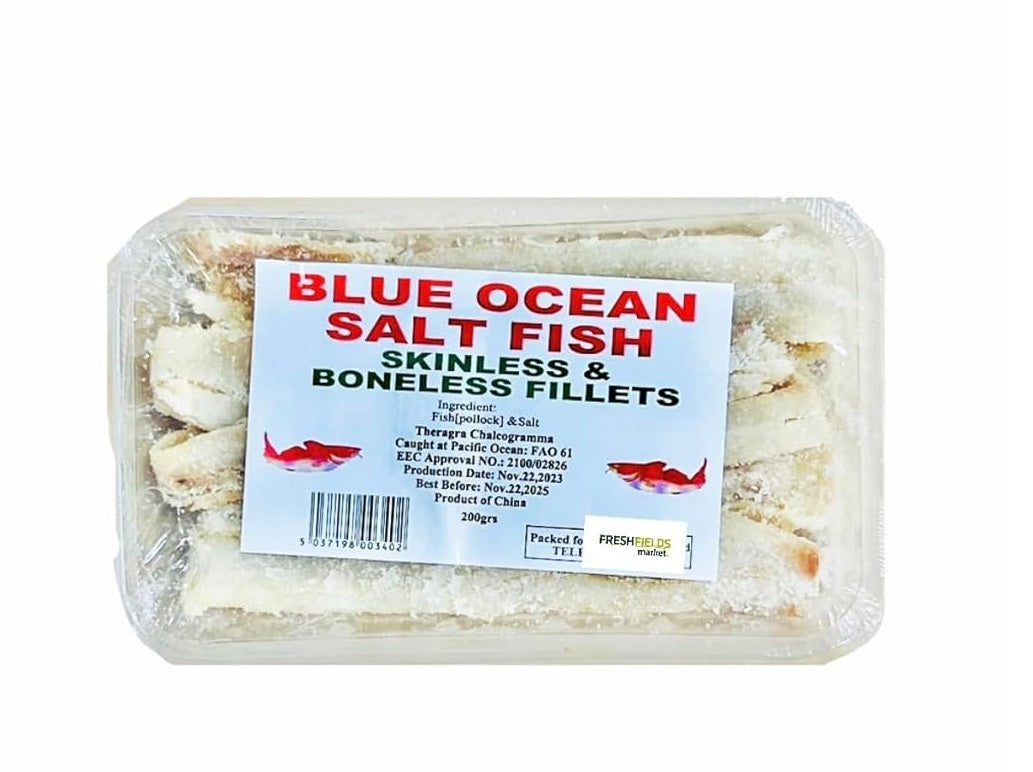 BLUE OCEAN SALT FISH SKIN & BONELESS  200G