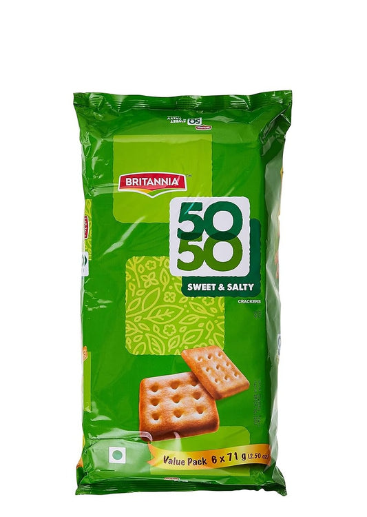 50/50 SWEET & SALTY BISCUITS 6x62G (BRITANNIA)
