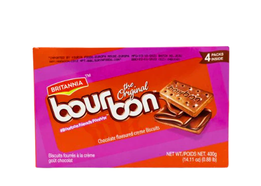 BRITANNIA BOURBON BISCUITS 400G PM£1.99