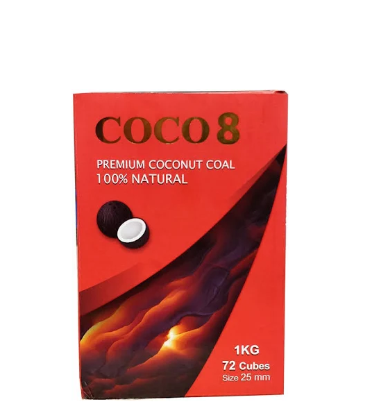 COCO 8 COCONUT CHARCOAL CUBES 1KG 64 Pcs