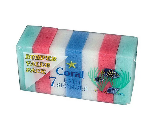 CORAL BATH SPONGE 7PK