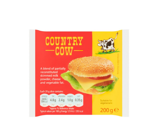 COUNTRY COW CHEESE SINGLE 10 SLICES 200G