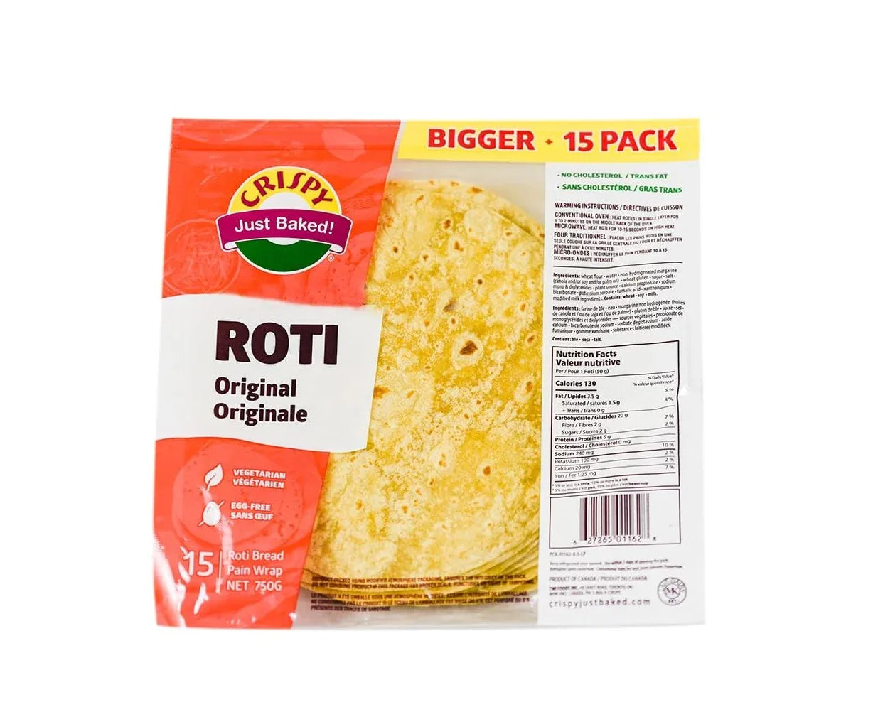 CRISPY ORIGINAL 15 ROTI 750G – Kashmir Watan Foodstroes