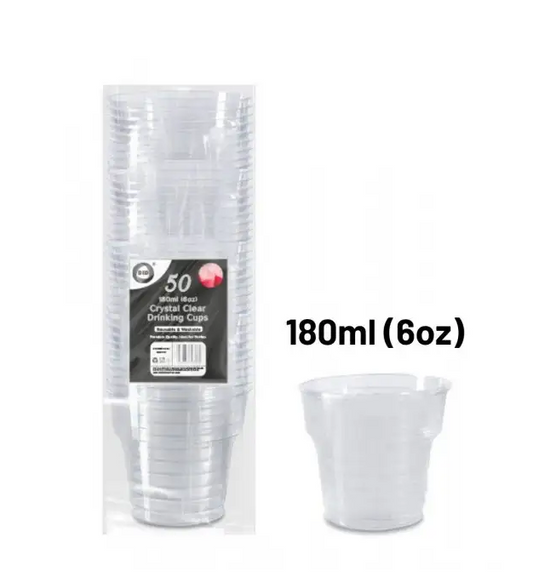 DID CRYSTAL CLEAR CUPS 6OZ 180ML 50PCS