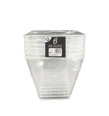 DID DESSERT CUPS 200ML (7oz) SQUARE 6PCS