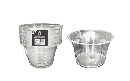 DID PLASTIC ROUND CUPS 180ML 6oZ 6PK