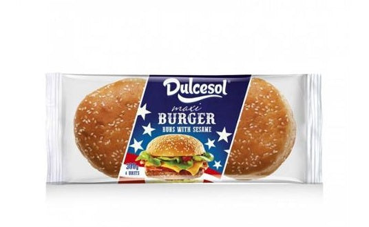 DULCESOL BRIOCHE BURGERS BUNS SESAME 300G 4PK