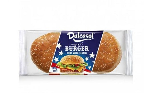 DULCESOL BRIOCHE BURGERS BUNS SESAME 300G 4PK